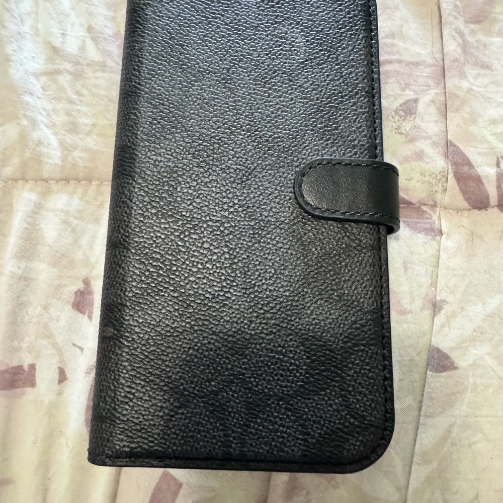 Coach Black Leather Phone Case